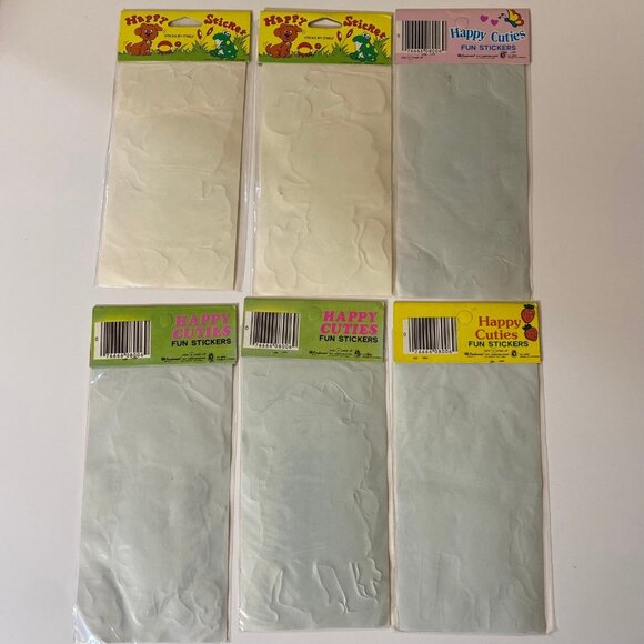 Vintage Happy Stickers & 1976 Imperial Happy Cuties Puffy Fun Stickers Set Of 12 - Picture 11 of 11